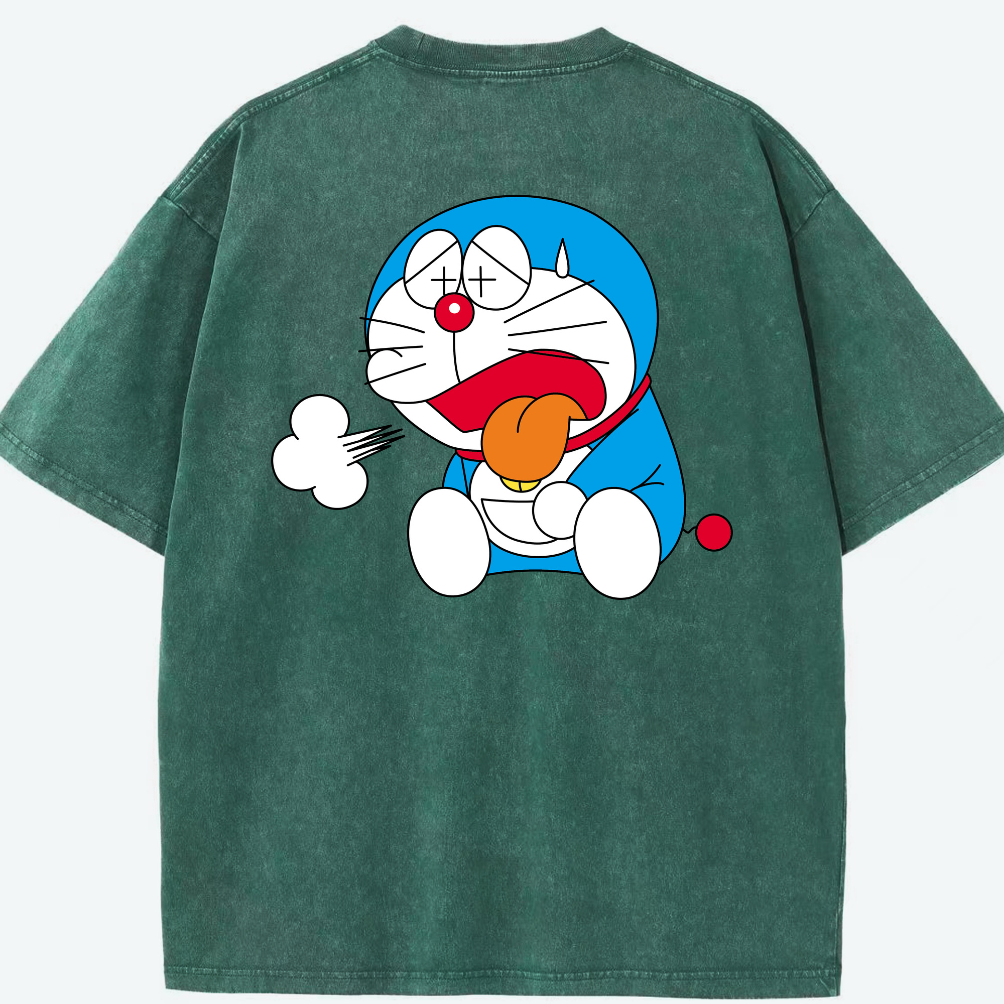（画像用） ドラえもん Doraemon 綿100% ヴィンテージ風 半袖Tシャツ（背面プリント）